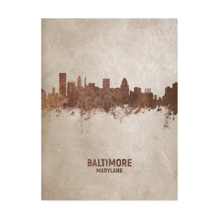 Michael Tompsett 'Baltimore Maryland Rust Skyline' Canvas Art,18x24